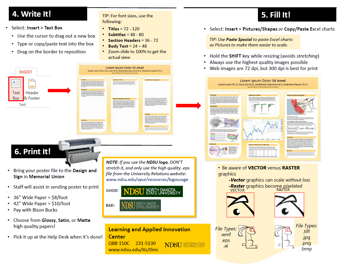 Creating Large Format Posters in Powerpoint quickstart page two, pdf download at bottom of page
