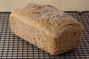 Vegan no knead whole wheat bread loaf