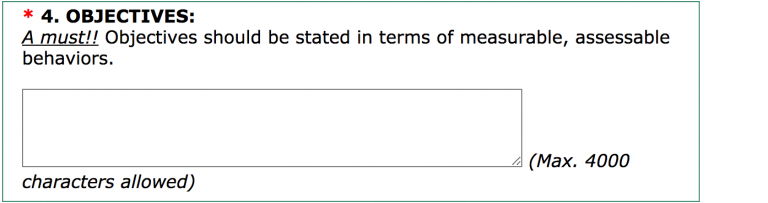 Objectives part of the syllabus